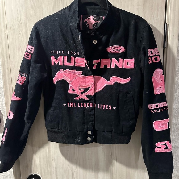 Ford Jackets & Blazers - 90s JH Racing Shelby Mustang Jacket Pink and Black